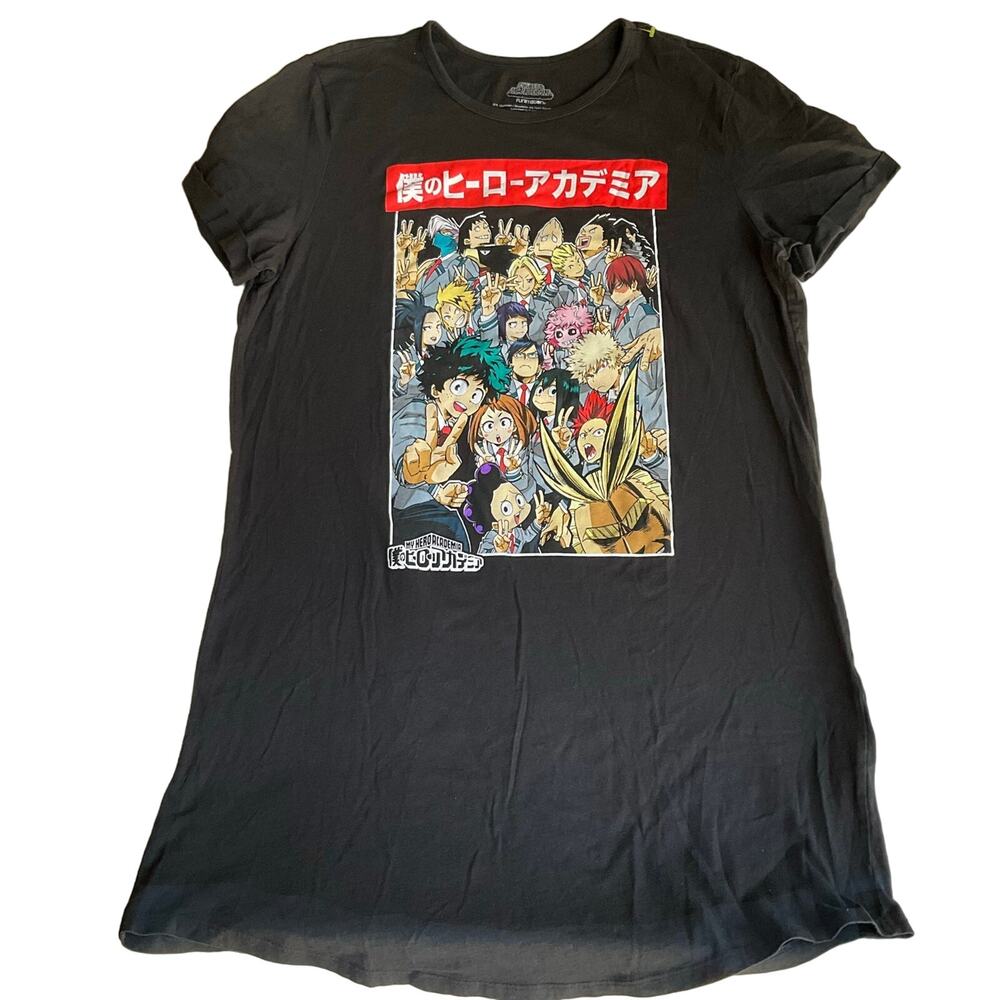 My Hero Academia Mango Women Short Sleeve Dress Tee, Black, size XL